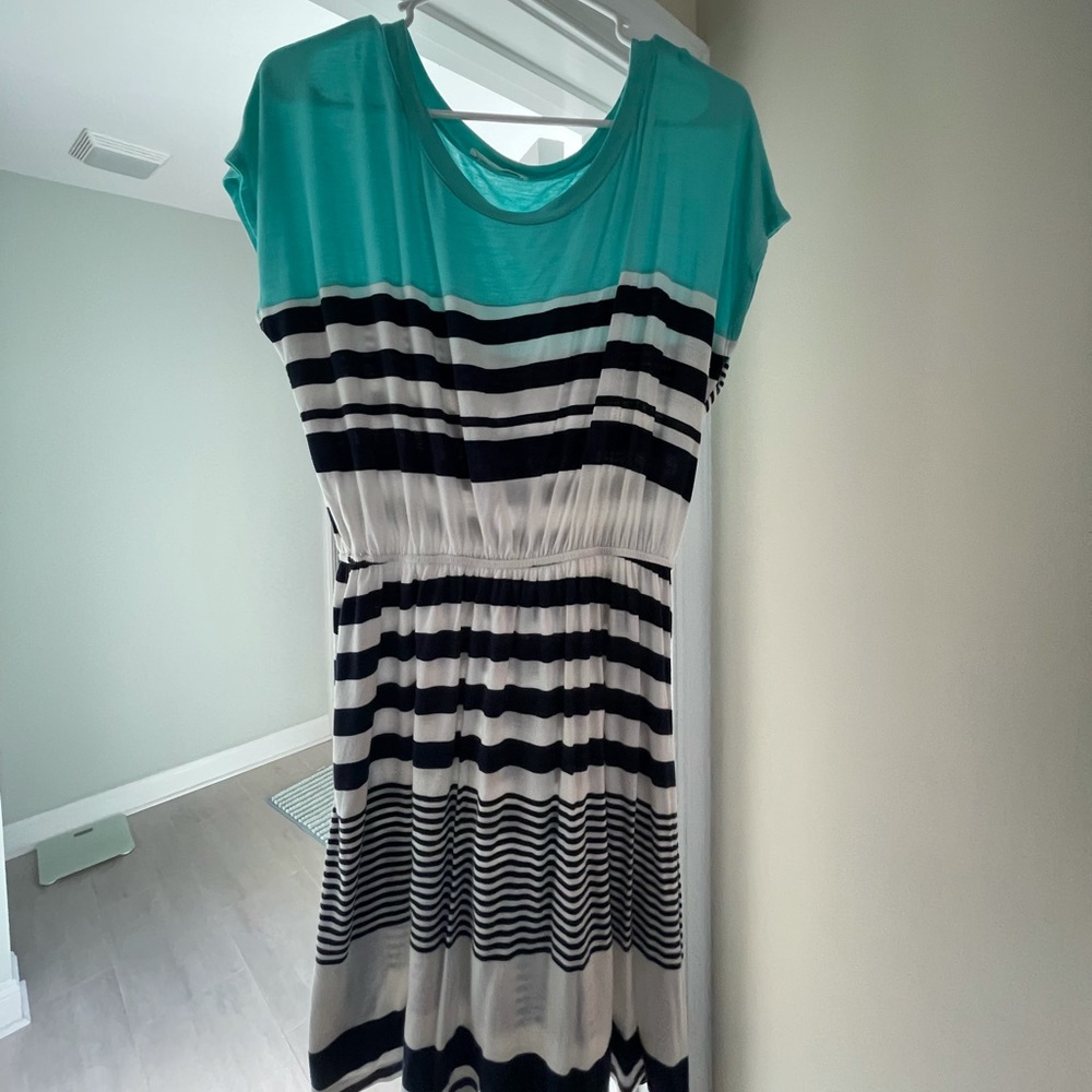 Striped knee length dress